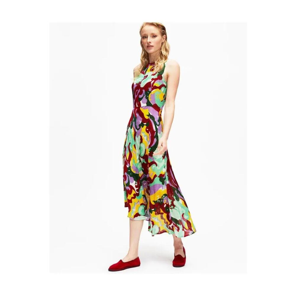 La DoubleJ Sleeveless Pina Meraviglia Devore Midi Dress, XL (true M/L)